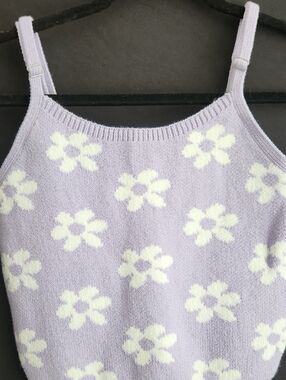 Holister Lavender Daisy Knit Crop Tank